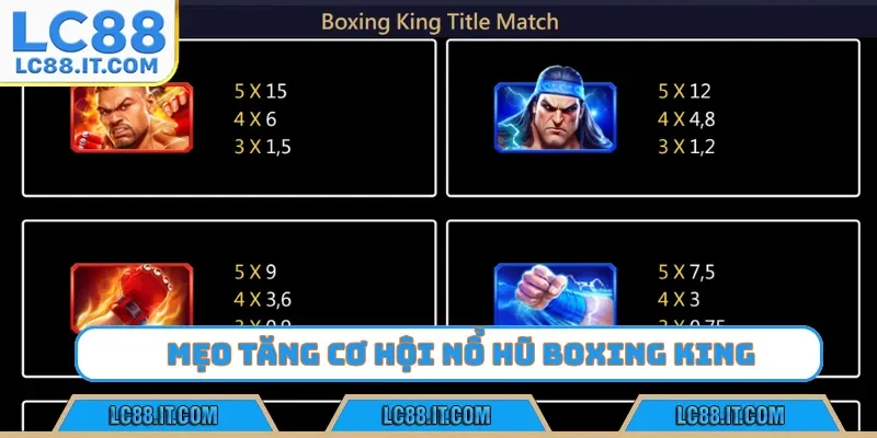 Mẹo tăng cơ hội nổ hũ Boxing King